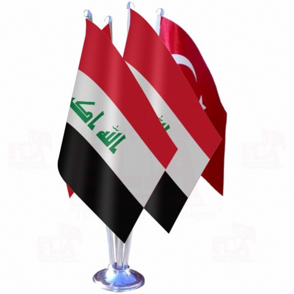 Irak Dörtlü Özel Masa Bayrağı