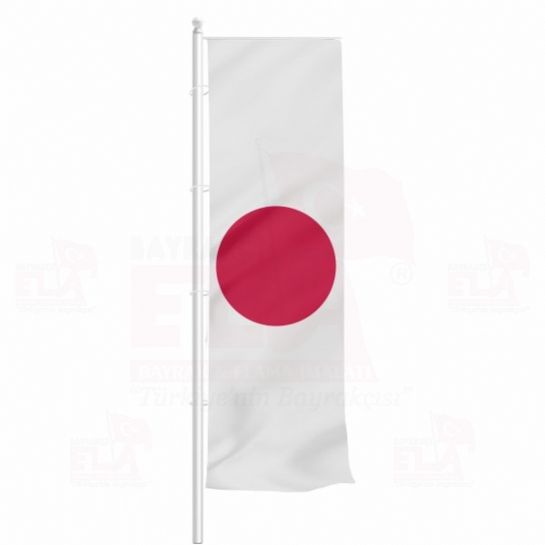 Japonya Yatay Çekilen Flamalar ve Bayraklar