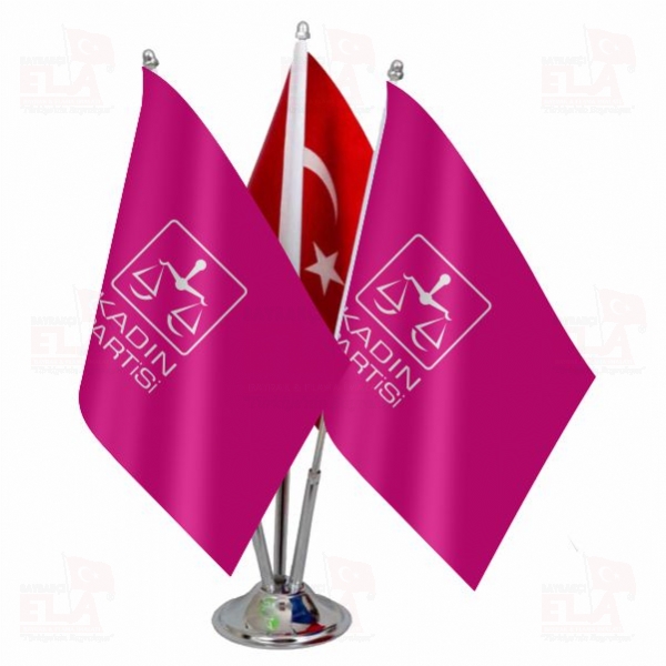 Kad�n Partisi Logolu ��l� Masa Bayra��
