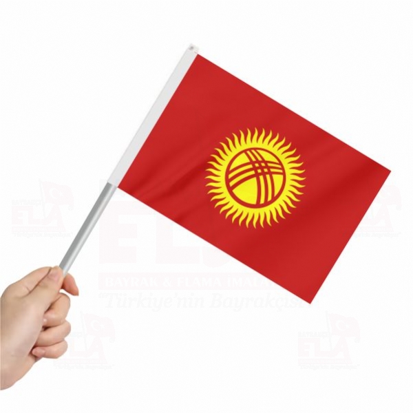 Kırgızistan Sopalı Bayrak ve Flamalar