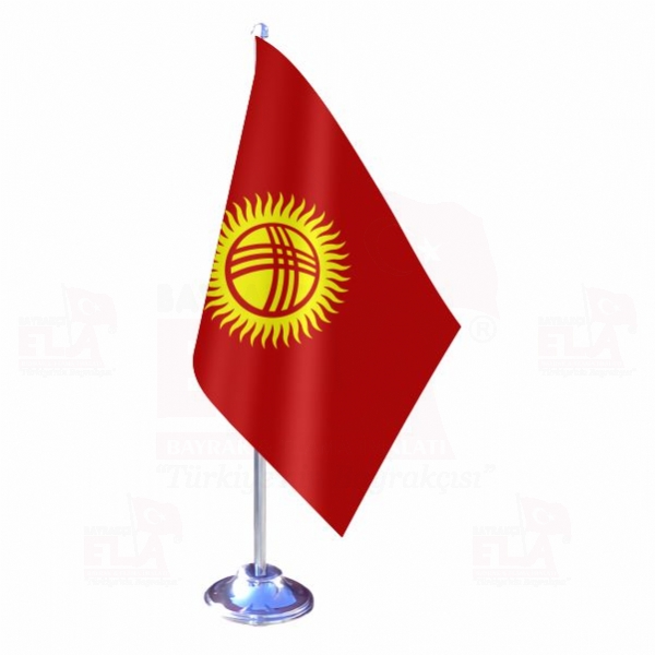 Kırgızistan Tekli Masa Bayrağı