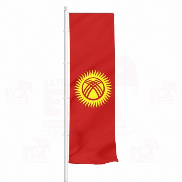 Kırgızistan Yatay Çekilen Flamalar ve Bayraklar
