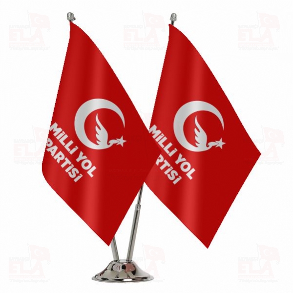 K�rm�z� Milli Yol Partisi �kili Masa Bayra��