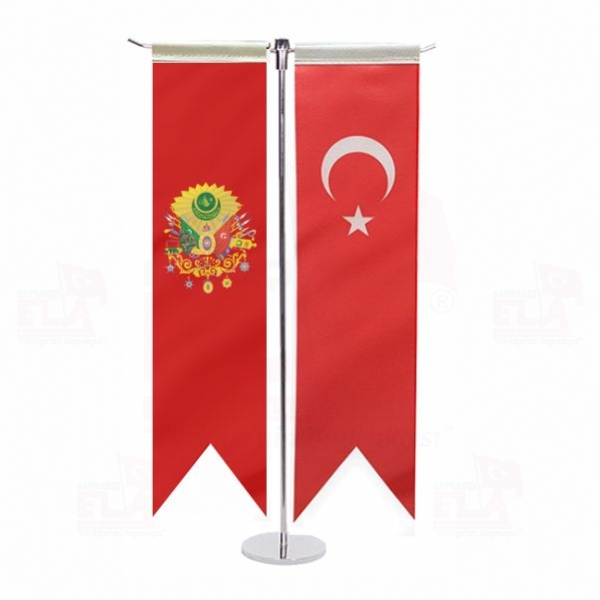 Kırmızı Osmanlı İmparatorluğu Arması T Masa Flaması
