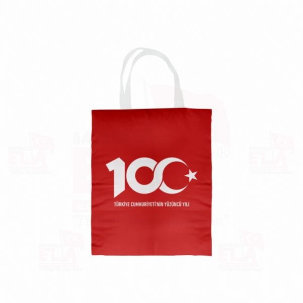 K�rm�z� T�rkiye Cumhuryetinin 100.Y�l� Bez Torba K�rm�z� T�rkiye Cumhuryetinin 100.Y�l� Bez �anta