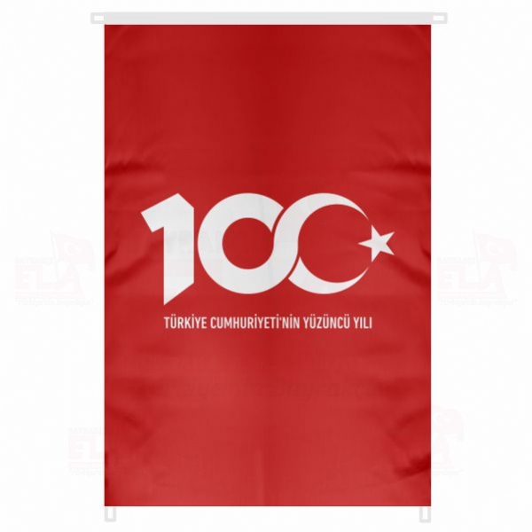 K�rm�z� T�rkiye Cumhuryetinin 100.Y�l� Bina Boyu Bayraklar