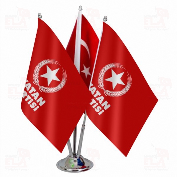 K�rm�z� Vatan Partisi Logolu ��l� Masa Bayra��