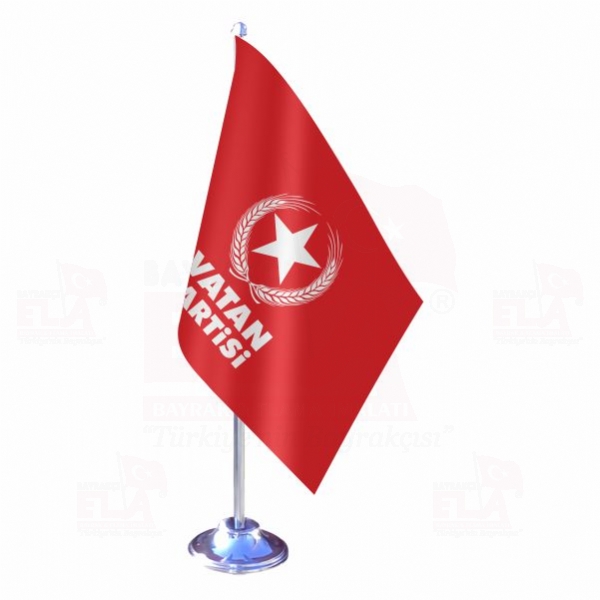 Kırmızı Vatan Partisi Tekli Masa Bayrağı