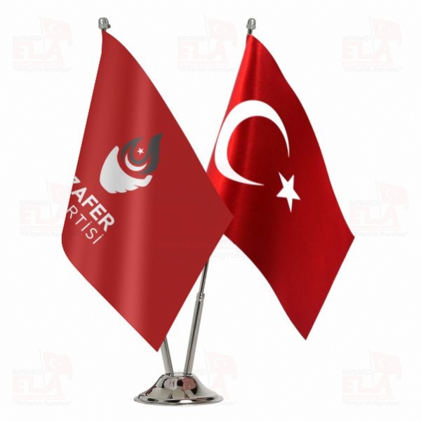 K�rm�z� Zafer Partisi 2 li Masa Bayra��