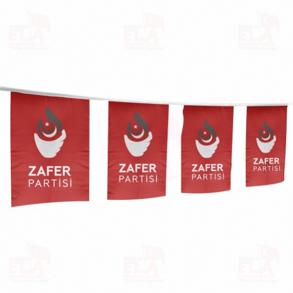 K�rm�z� Zafer Partisi �pe Dizili Flamalar ve Bayraklar