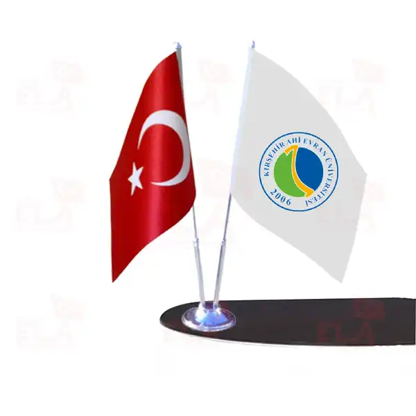 Kırşehir Ahi Evran Üniversitesi 2 li Masa Bayrağı