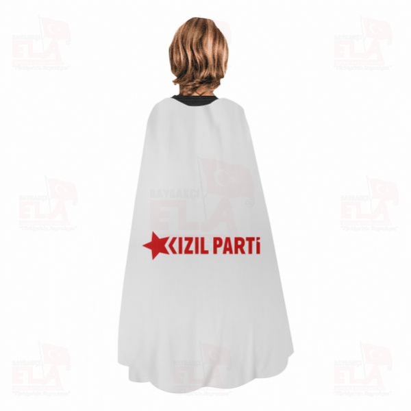 K�z�l Parti Pelerin Dijital Bask� Pelerin