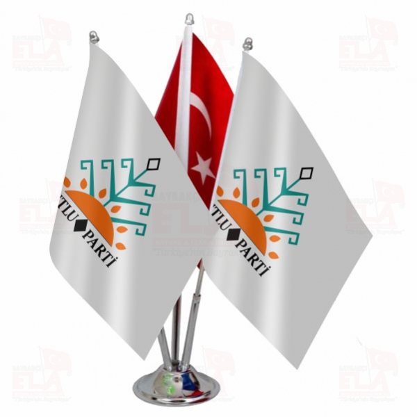 Kutlu Parti Logolu ��l� Masa Bayra��