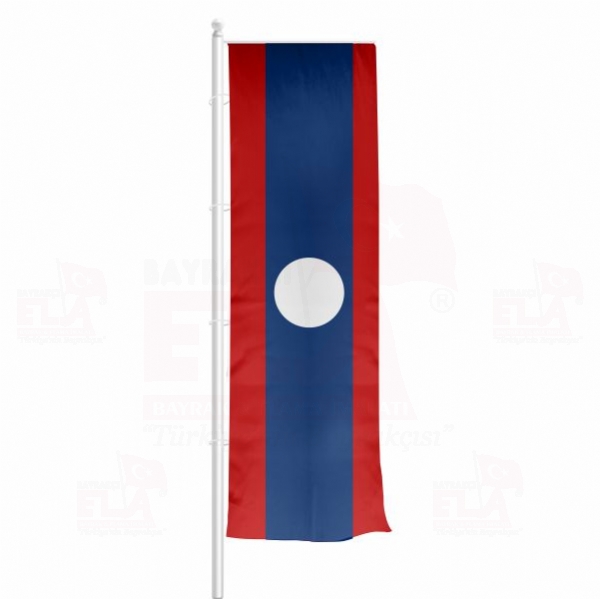 Laos Yatay Çekilen Flamalar ve Bayraklar