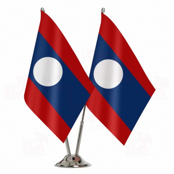 Laos İkili Masa Bayrağı