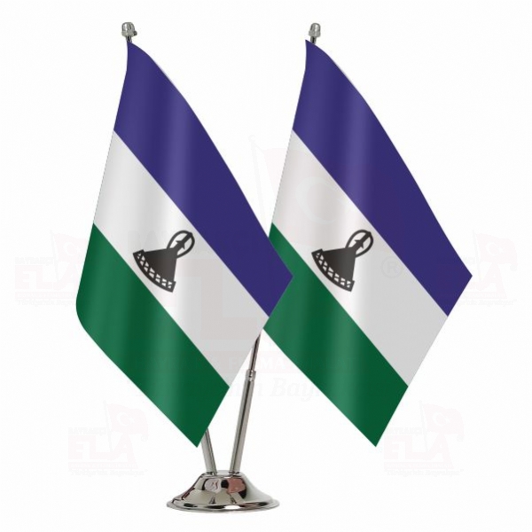 Lesotho İkili Masa Bayrağı