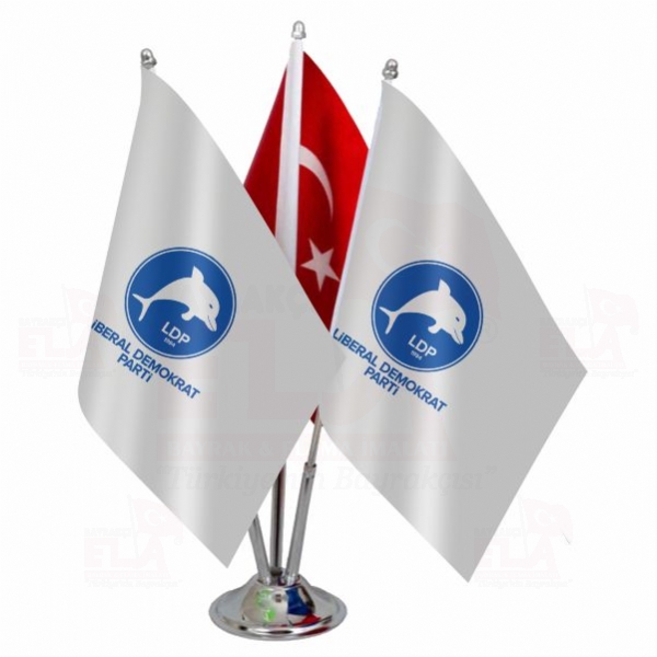 Liberal Demokrat Parti Logolu Üçlü Masa Bayrağı