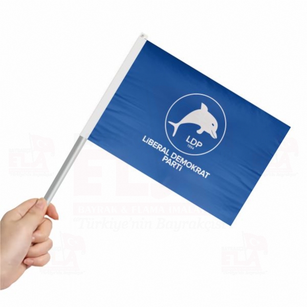 Liberal Demokrat Parti Mavi Sopalı Bayrak ve Flamalar