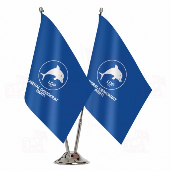 Liberal Demokrat Parti Mavi İkili Masa Bayrağı