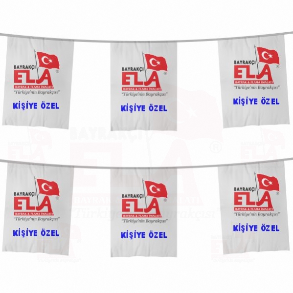 Logolu �pe Dizili Flamalar ve Bayraklar
