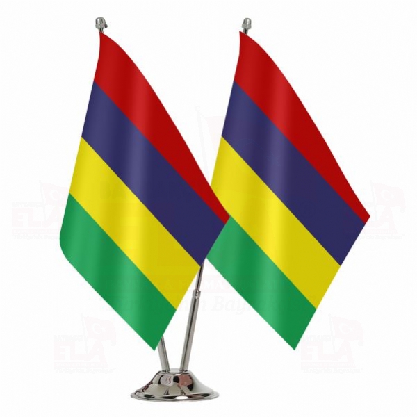 Mauritius İkili Masa Bayrağı
