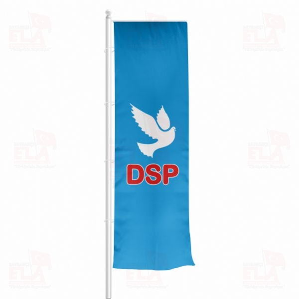 Mavi Dsp Demokratik Sol Parti Yatay �ekilen Flamalar ve Bayraklar