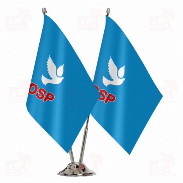 Mavi Dsp Demokratik Sol Parti �kili Masa Bayra��