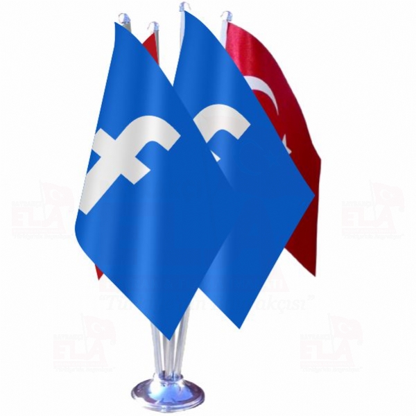 Mavi Facebook D�rtl� �zel Masa Bayra��