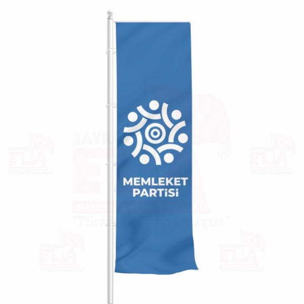 Mavi Memleket Partisi Yatay Çekilen Flamalar ve Bayraklar