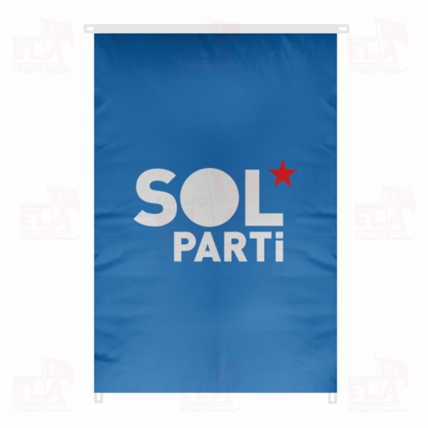 Mavi Sol Parti Bina Boyu Bayraklar