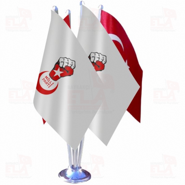 Milli Parti D�rtl� �zel Masa Bayra��