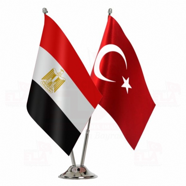 Mısır 2 li Masa Bayrağı