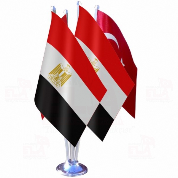 Mısır Dörtlü Özel Masa Bayrağı