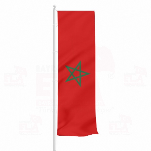 Morocco Yatay Çekilen Flamalar ve Bayraklar