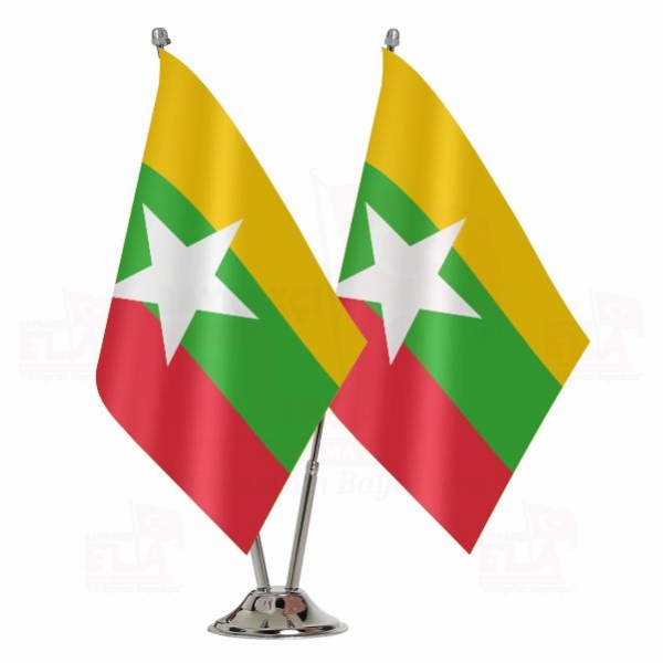 Myanmar İkili Masa Bayrağı