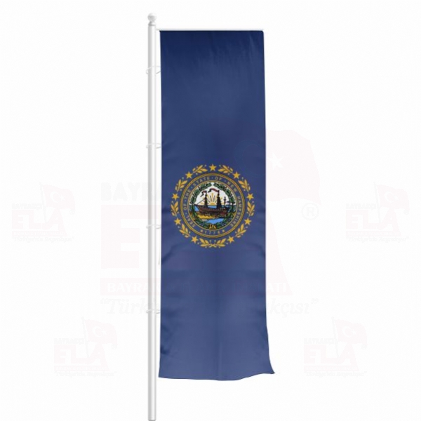 New Hampshire Yatay Çekilen Flamalar ve Bayraklar