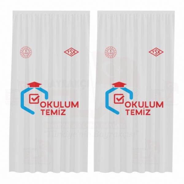 Okulum Temiz Bask�l� G�ne�lik Perdeler