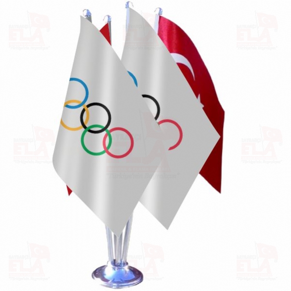 Olimpiyat D�rtl� �zel Masa Bayra��