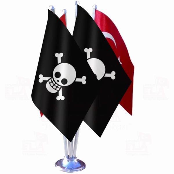 One Piece Jolly Roger D�rtl� �zel Masa Bayra��