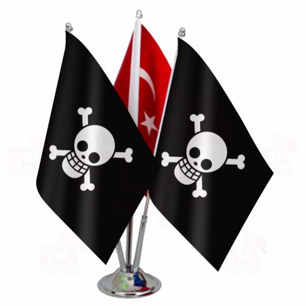 One Piece Jolly Roger Logolu ��l� Masa Bayra��