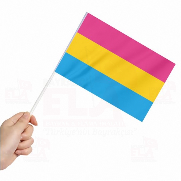 Pansexuality Pride Sopal Bayrak ve Flamalar