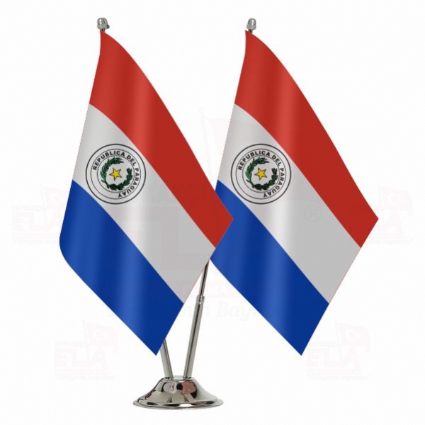 Paraguay İkili Masa Bayrağı