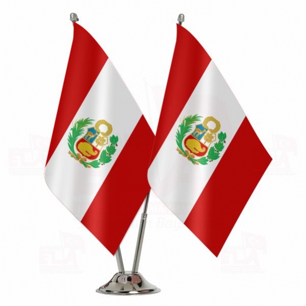 Peru İkili Masa Bayrağı