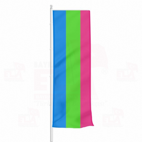 Polysexuality Pride Yatay �ekilen Flamalar ve Bayraklar
