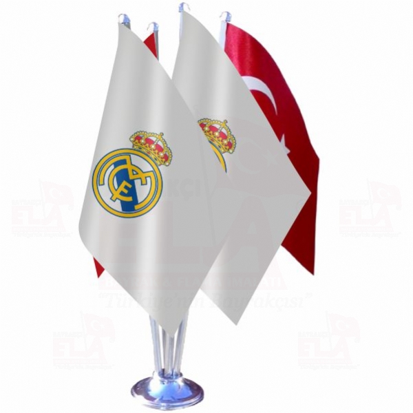 Real Madrid CF Dörtlü Özel Masa Bayrağı
