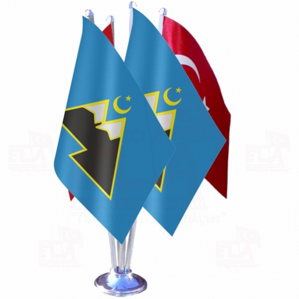 Rusya Kara�ay T�rkleri D�rtl� �zel Masa Bayra��