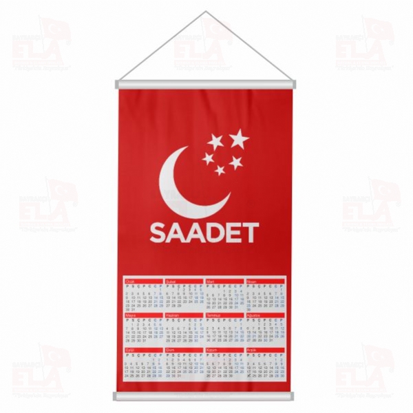 Saadet Partisi K�rm�z� Bez Takvim Dijital Bask� Saadet Partisi K�rm�z� Duvar Takvim