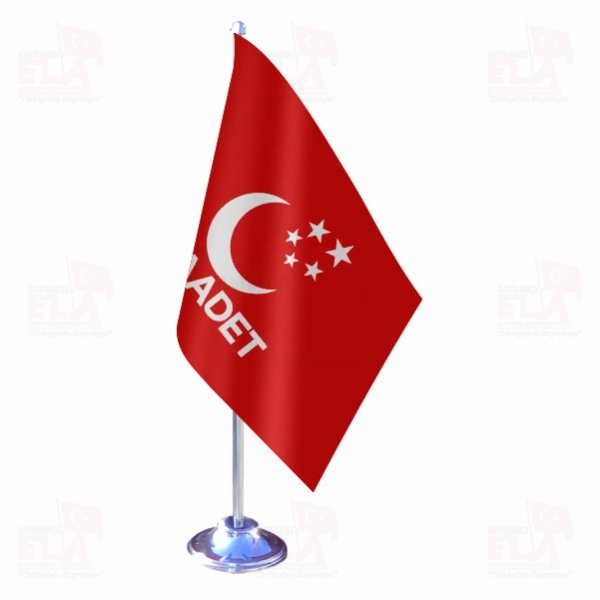 Saadet Partisi K�rm�z� Tekli Masa Bayra��