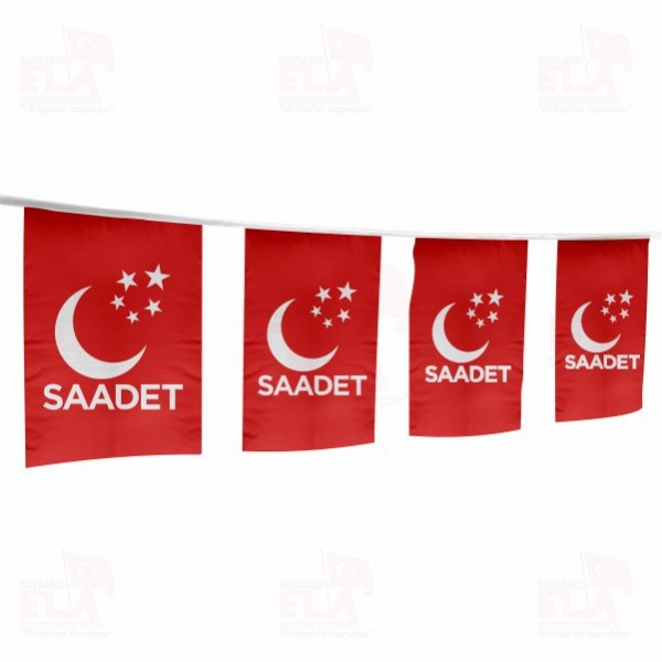 Saadet Partisi K�rm�z� �pe Dizili Flamalar ve Bayraklar