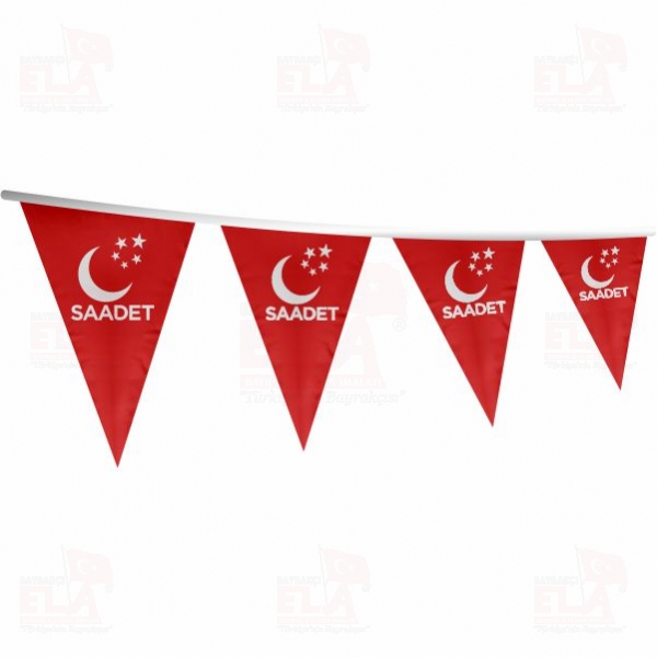 Saadet Partisi K�rm�z� ��gen Bayrak ve Flamalar